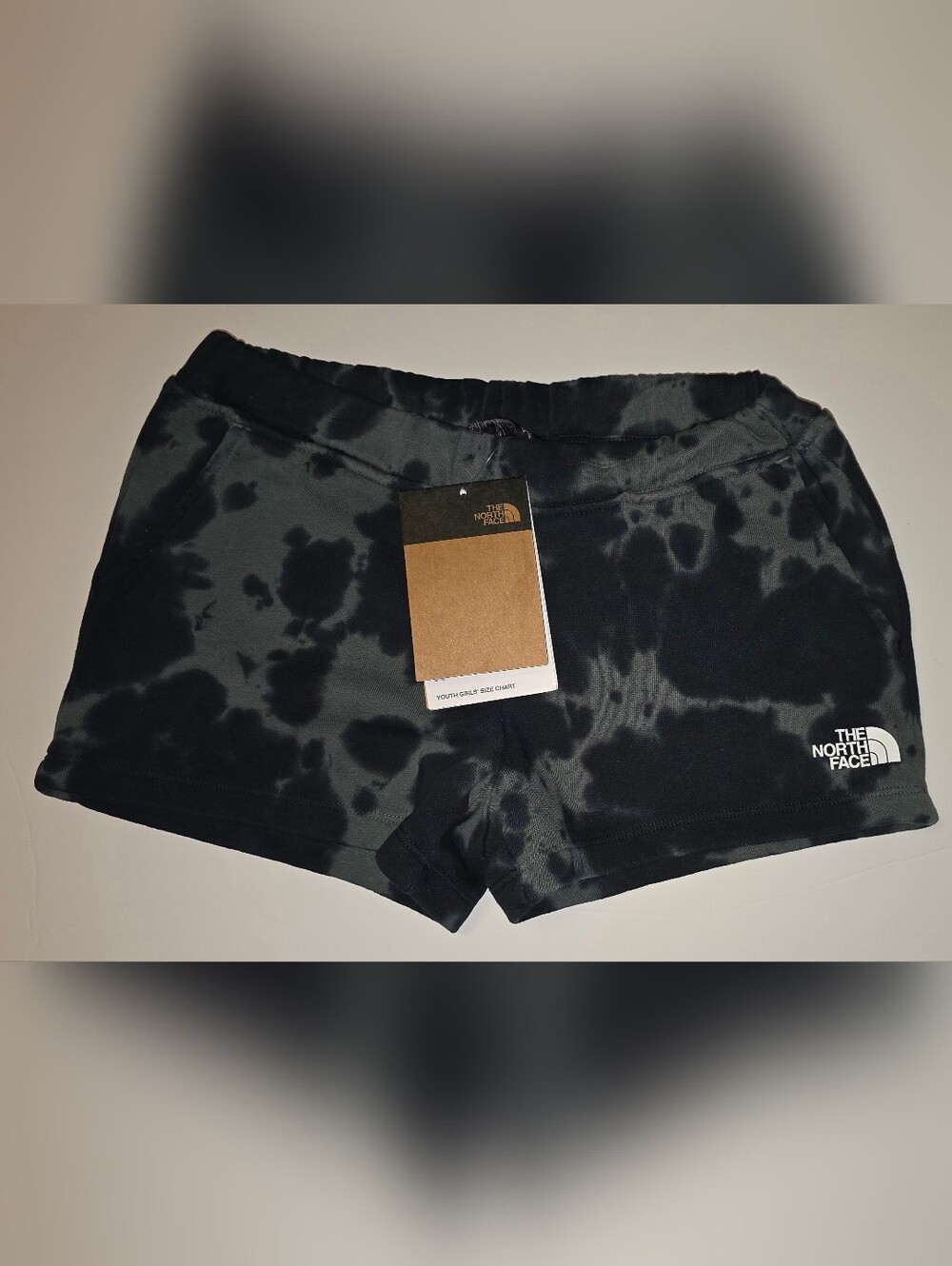 The North Face Girls' Black & Dark Gray Tie-Dye Athletic Shorts